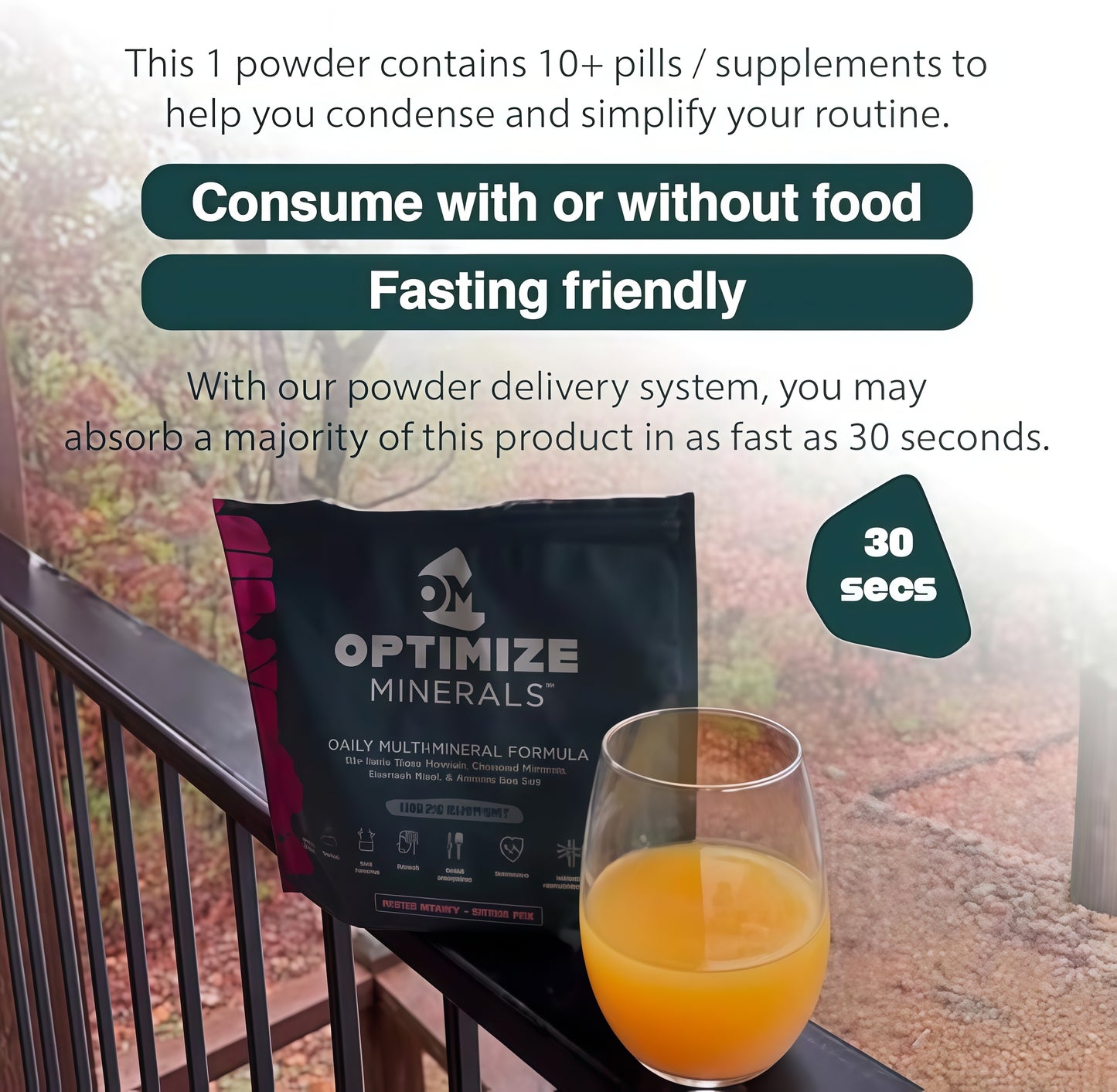 Optimize Minerals Multi Mineral Daily Formula – Magnesium, Electrolytes & Trace Mineral Supplement Powder - Gluten Free Vitamins Drink - Mixed Berry, 30 Servings